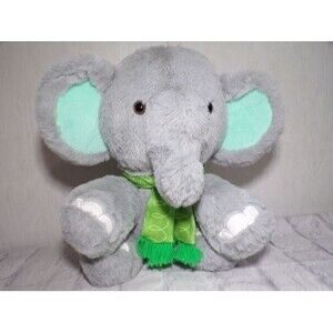 Animal Adventure Elephant Plush Stuffed 11" Gray with Scarf Soft Snuggly Cuddly